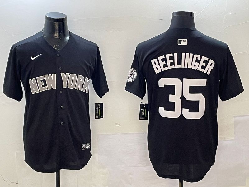 Men New York Yankees #35 Beelinger Black Game Nike 2025 MLB Jersey style 1